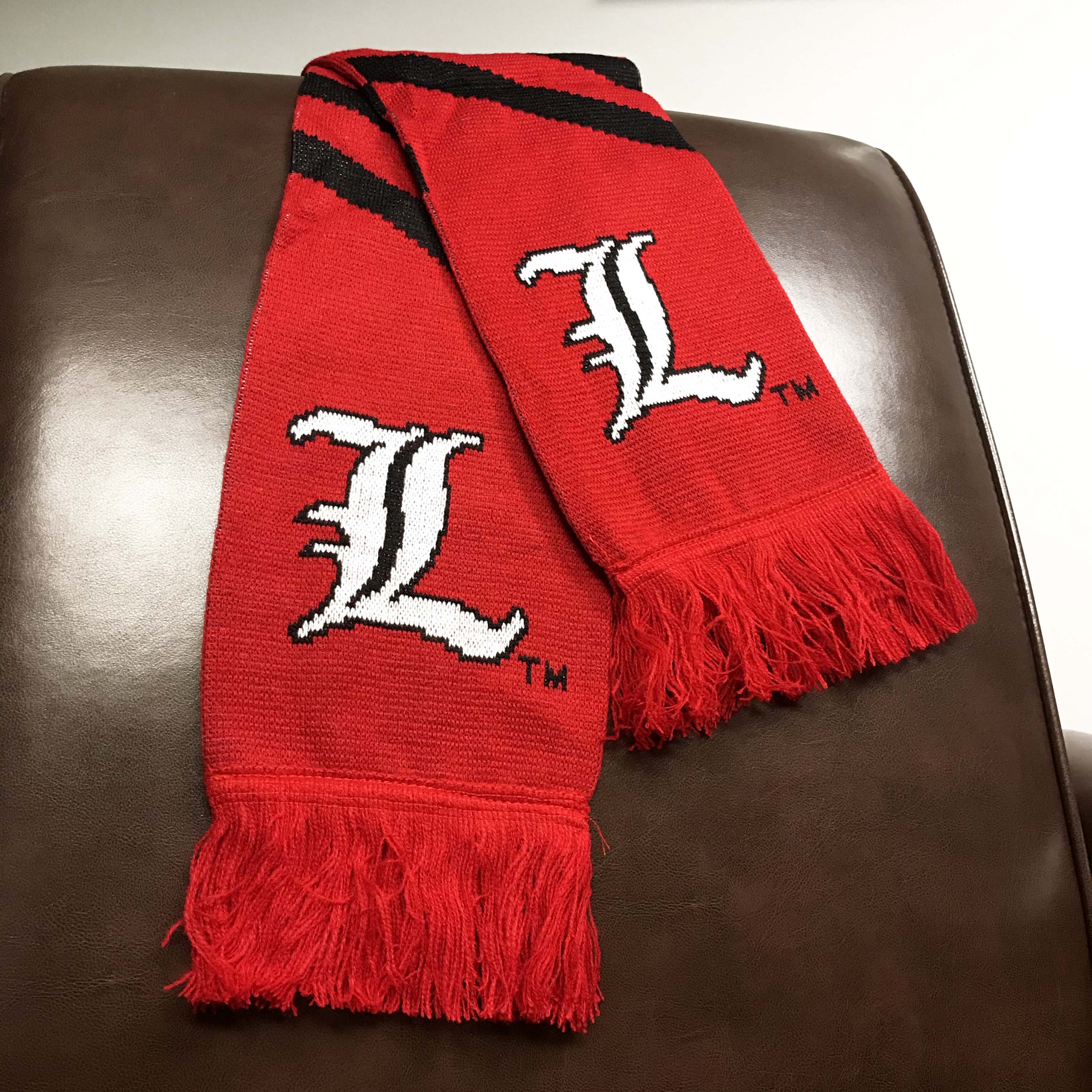 Custom made University of Louisville scarf.